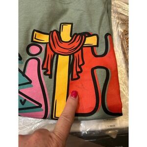 Love Faith Christmas Short Sleeve Tee Heather Sage‎ XL Christian